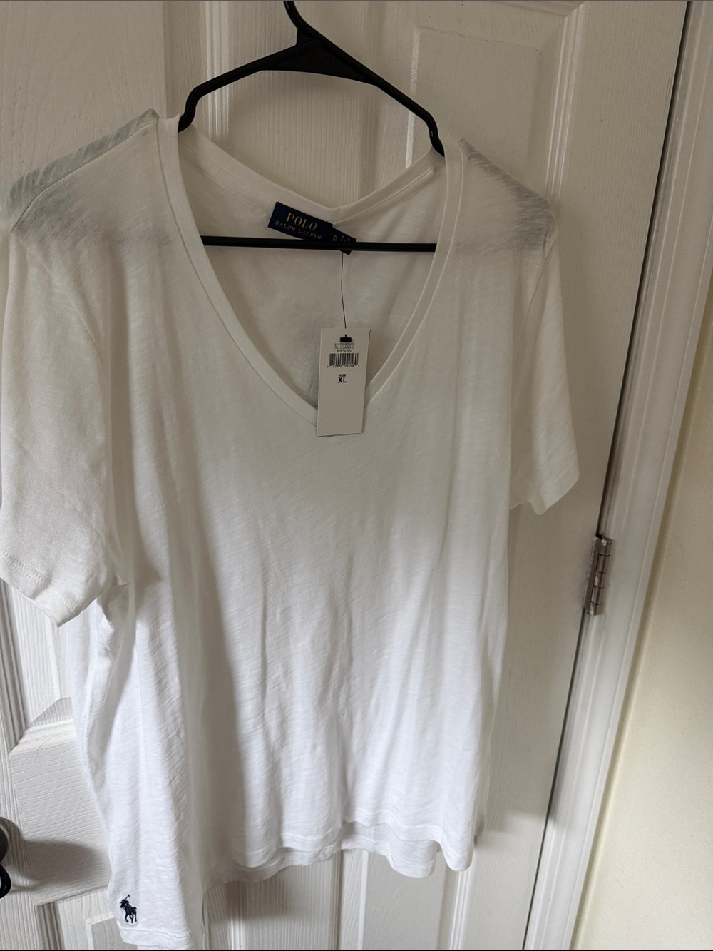 Polo by Ralph Lauren White V-Neck Short Sleeve Tee